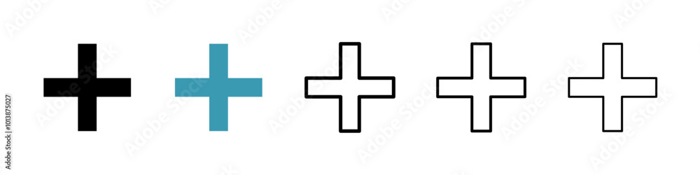 Hospital sign vector icon set in black and blue colors. Hospital sign vector icon set in black and blue colors.