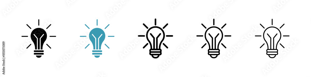 Idea vector icon set in black and blue colors. Idea vector icon set in black and blue colors.