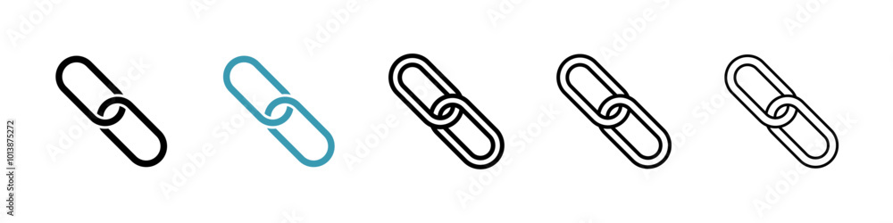 Link vector icon set in black and blue colors. Link vector icon set in black and blue colors.