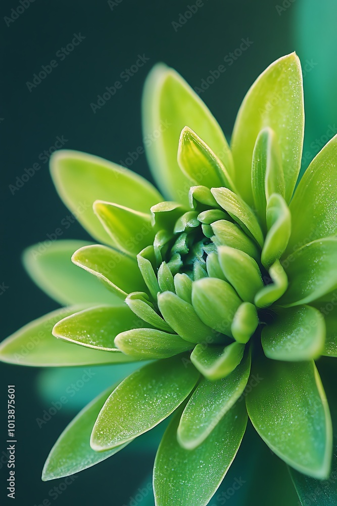 Close up macro photography of a green flower bud blooming in nature Close up macro photography of a green flower bud blooming in nature
