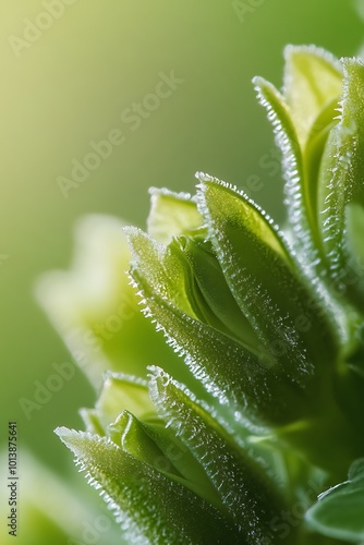 Close up Macro Photography of Green Flower Buds with Soft Light