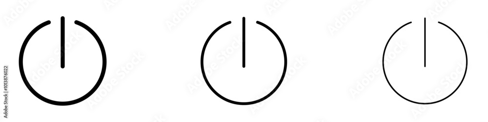 Power button vector icon set in black and blue colors. Power button vector icon set in black and blue colors.
