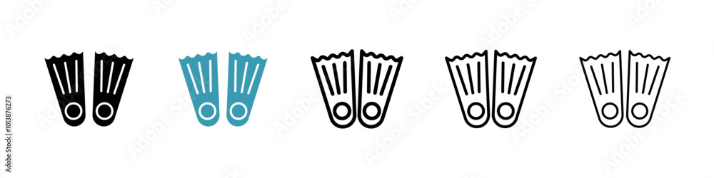 Scuba diving vector icon set in black and blue colors. Scuba diving vector icon set in black and blue colors.