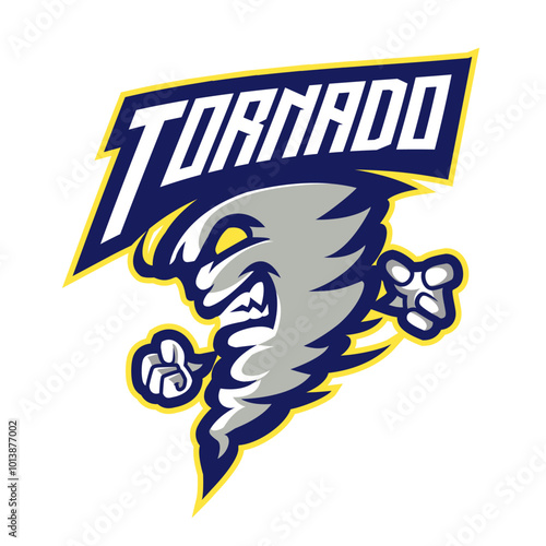 Tornado mascot logo design vector with modern illustration concept style for badge