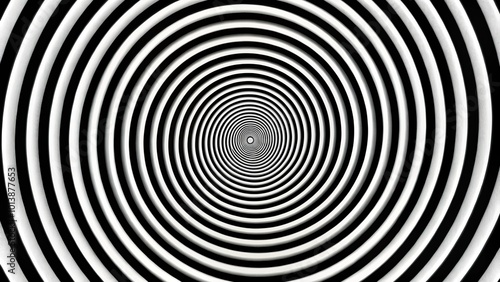 Black and white rotating hypnosis spiral seamless loop eye level animation