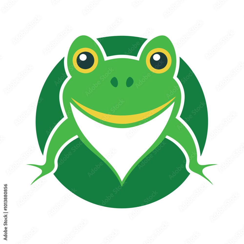 Fototapeta premium green frog logo icon on white