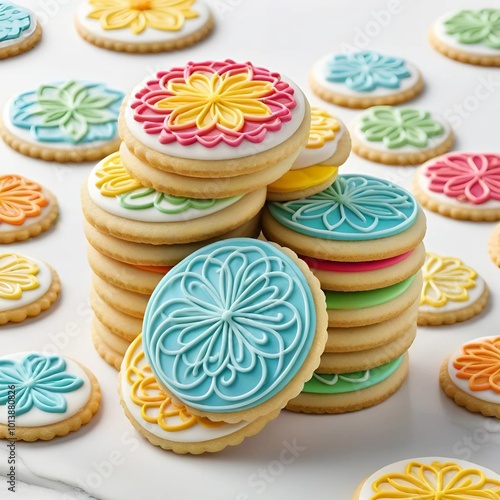 stacks of glazed cookies on the table