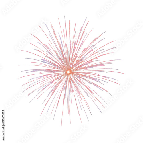 Vibrant firework explosion captured in full bloom against a transparent background. Ideal for festive designs, holiday celebrations, and event decorations.

 photo