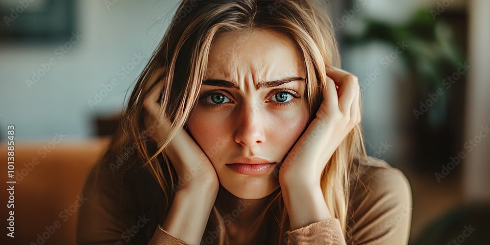 Fototapeta premium young woman with anxiety