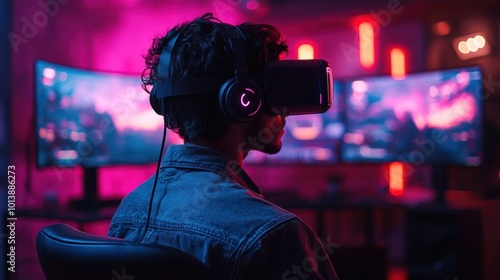 Man Playing VR Game