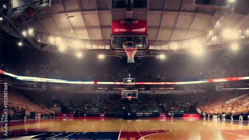 basketball court  with audience 
