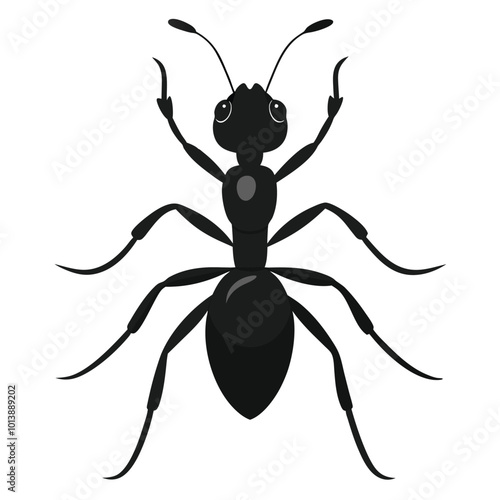 ant silhouette isolated on white