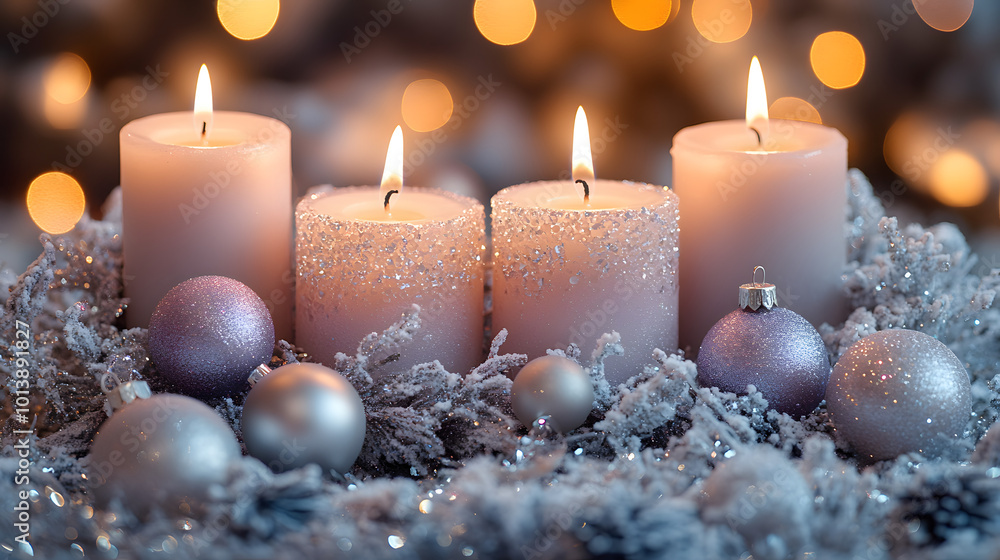 Elegant Advent Candle Background Elegant Advent Candle Background