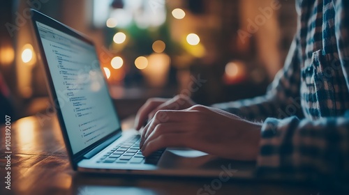 Inclusive image of a person using assistive technology to read and respond to emails, showcasing accessibility in communication photo