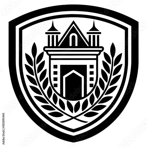 University Crest Illustration Ideal for School Emblems and Educational Branding Designs