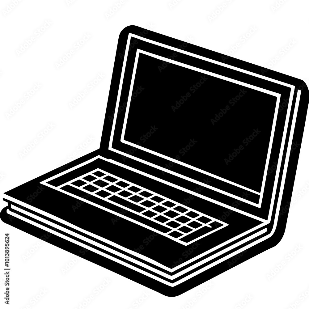 Laptop Digital Learning Icon Vector for Remote Education and Technology-Themed Designs Laptop Digital Learning Icon Vector for Remote Education and Technology-Themed Designs