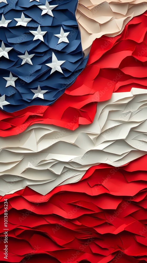 Abstract Paper Flag Design with Texture and Color Contrast Abstract Paper Flag Design with Texture and Color Contrast