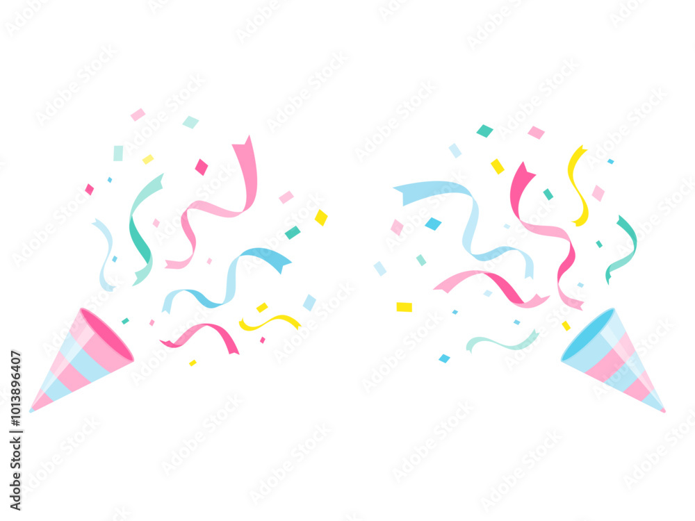 Fototapeta premium パーティ クラッカー/Party cracker リボン 紙吹雪