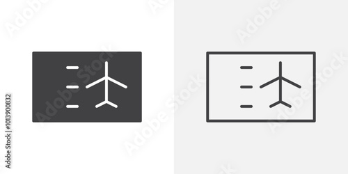 Airline ticket icon flat and simple set design