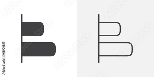 Align left icon flat and simple set design