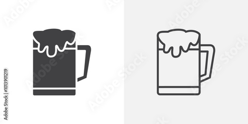 Beer icon flat and simple set design