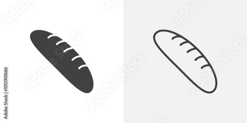 Bread icon flat and simple set design