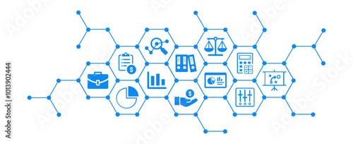 Business concept: auditing ,financial reporting ,tax , financial management vector illustration