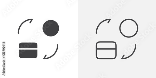 Card to cash icon flat and simple set design
