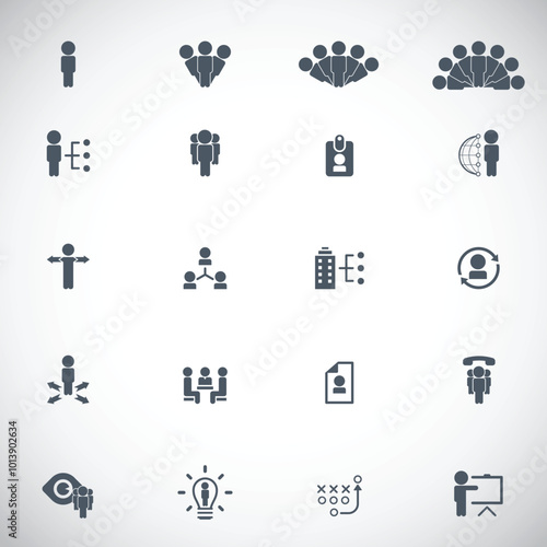 Universal business management and human resources icon set. Universal icons for web and mobile. Vector.