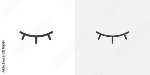 Closed eye icon flat and simple set design