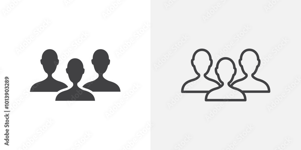Community icon flat and simple set design Community icon flat and simple set design
