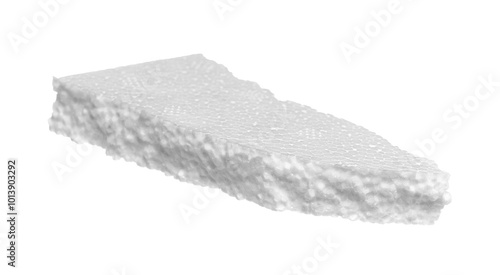 Foto Styrofoam broken piece flying isolated on white, clipping path
