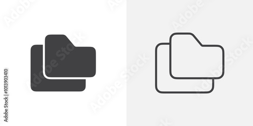 Copy folder icon flat and simple set design