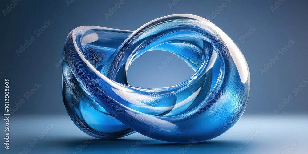 Captivating Abstract Sculpture in Fluid Blue Tones - A Modern Artistic Interpretation Captivating Abstract Sculpture in Fluid Blue Tones - A Modern Artistic Interpretation
