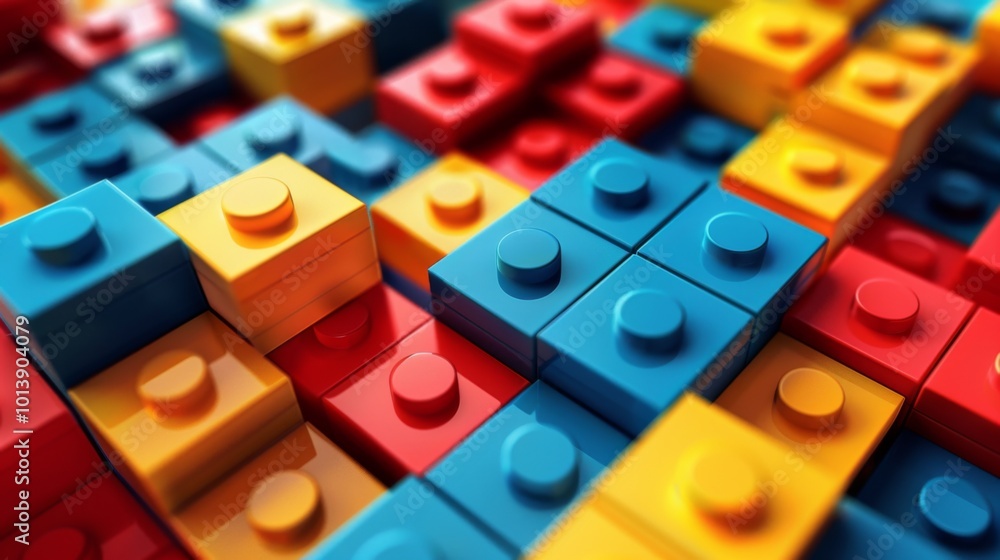 Kids toys constructor illustration generated by ai Kids toys constructor illustration generated by ai