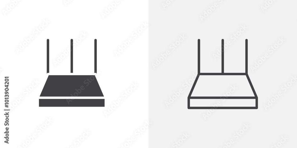 Fast router icon flat and simple set design Fast router icon flat and simple set design