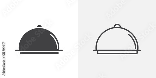 Food cover icon flat and simple set design