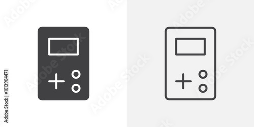 Game console icon flat and simple set design
