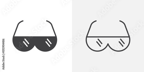 Glasses icon flat and simple set design