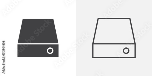 Hard disk icon flat and simple set design