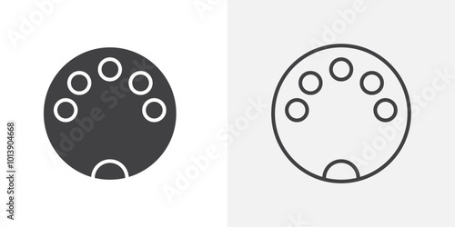 HDMI connecter icon flat and simple set design