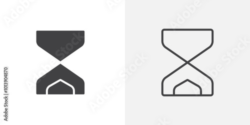 Hourglass icon flat and simple set design