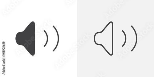 Max volume icon flat and simple set design