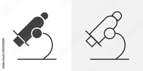 Microscope icon flat and simple set design