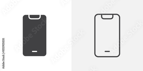 Mobile icon flat and simple set design
