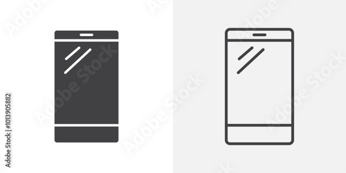 Mobile icon flat and simple set design