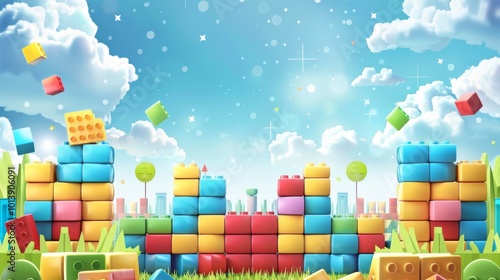 Kids toys constructor illustration generated by ai