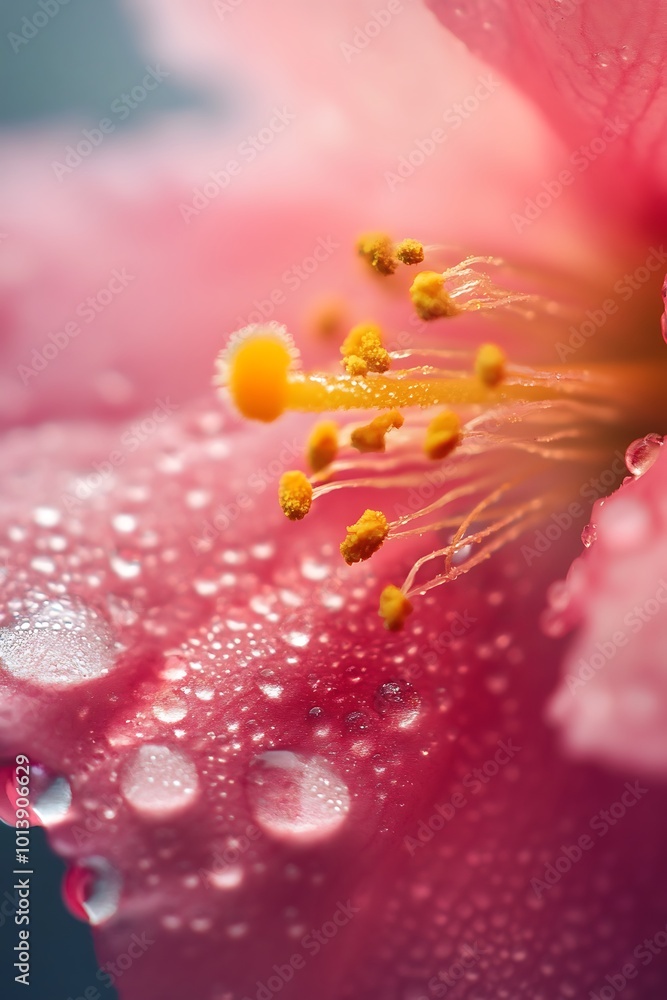 Closeup Macro Photography of Pink Flower with Water Droplets Closeup Macro Photography of Pink Flower with Water Droplets