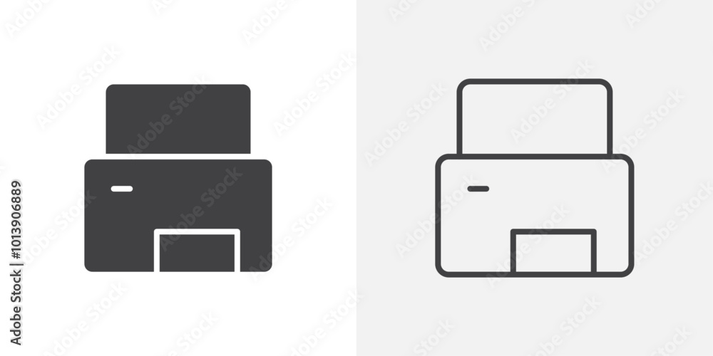 Printer icon flat and simple set design Printer icon flat and simple set design