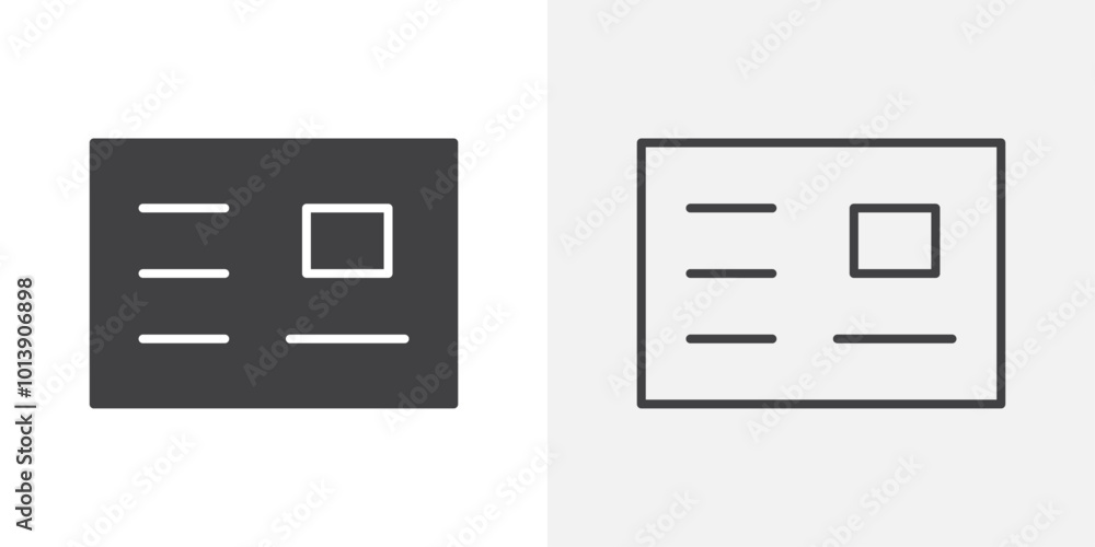 Post card icon flat and simple set design Post card icon flat and simple set design